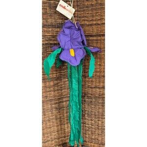 Vintage NWT Colores Purple Iris Flower Wind Sock Garden Decor Gift Outdoor NEW
